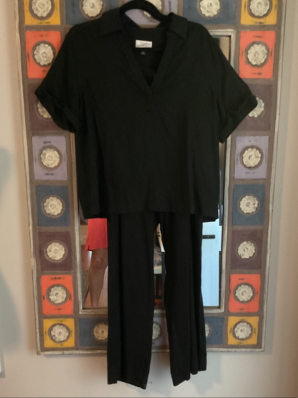 Universal Thread Black Straight-Leg Jumpsuit Set